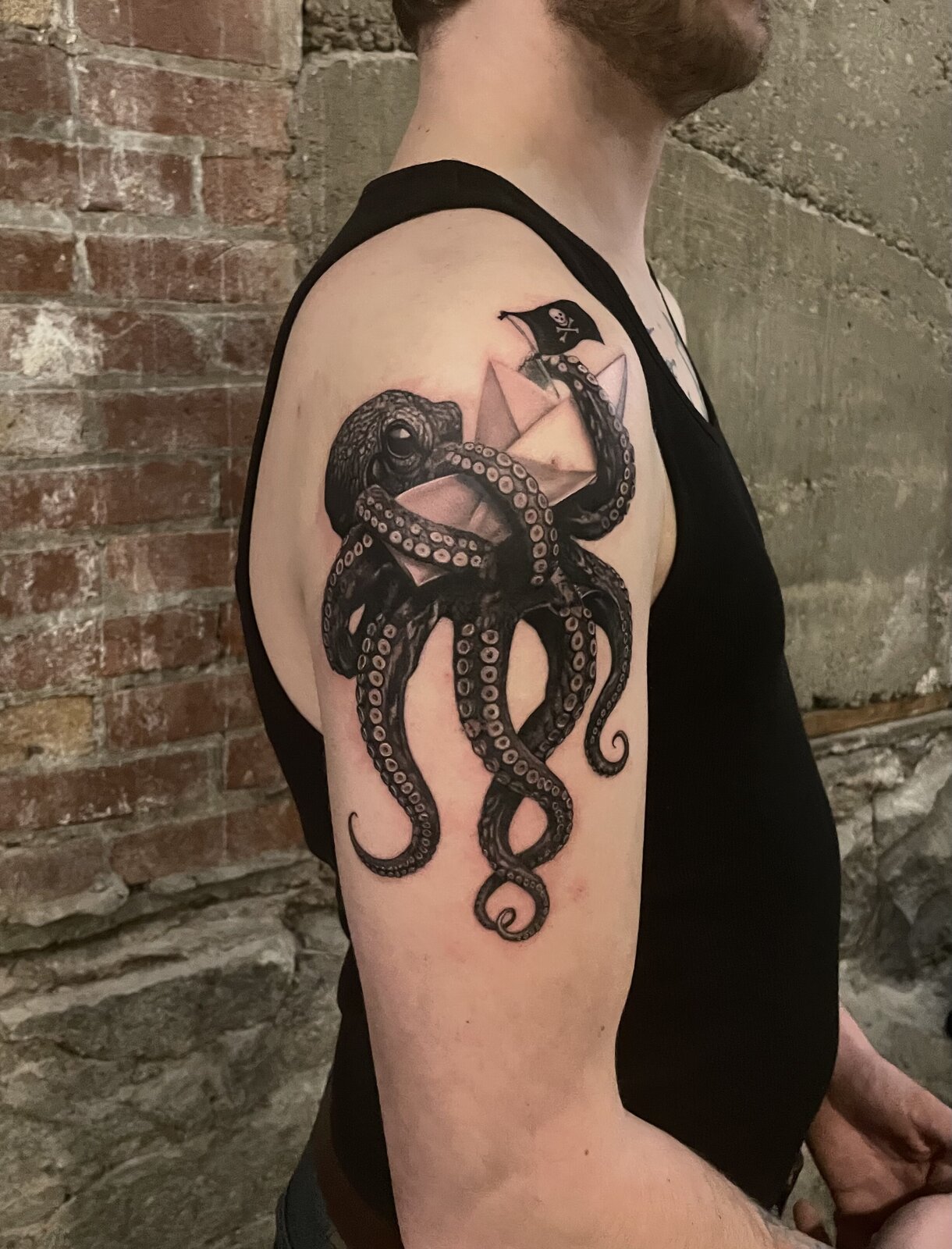 Black and grey realism tattoo by Carli Hall